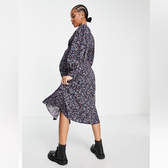 ASOS Maternity Floral Print Button Down Midi Tea Dress - Picture 3 of 6